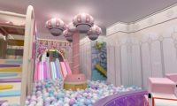 Aire de jeux intérieure pour enfants style Macaron, château gonflable personnalisé avec cloisons multi-pièces pour salle de jeux boutique