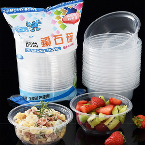 Diamond Bowl Disposable Plastic Bowls Round Transparent Microwave Safe For Party Food Storage - Product Image 4
