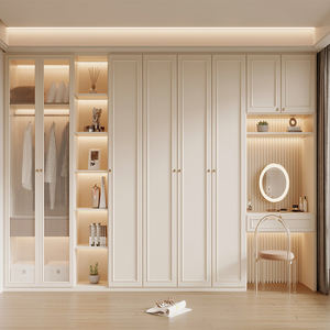 Modern Mdf Glass With Mirror Bedroom Walk In Wardrobe Design Customize Organizer Armoire Custom <strong>Closet</strong> Clothes Cabinet - Product Image 2