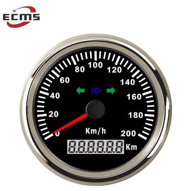 New 85mm GPS Speedometer for Motorcycle Boat Auto Bike with Indication Light and 200Km/H