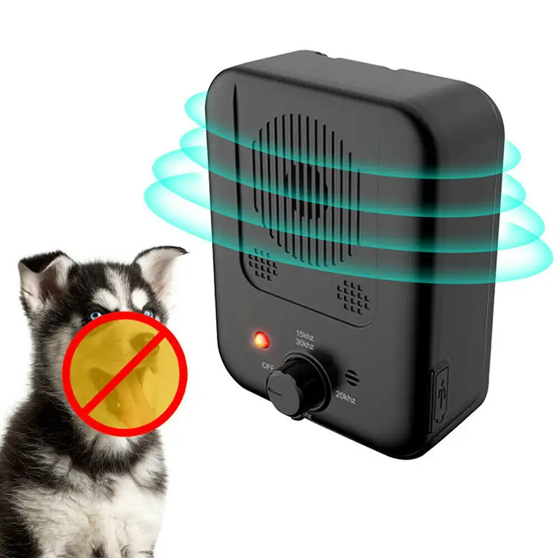 Alat pengusir anjing peliharaan 3 tingkat, dapat disesuaikan, perangkat otomatis ultrasonik anti-gonggong, perlengkapan hewan peliharaan Anti kebisingan