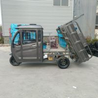NUEN Mini tricycle électrique chinois avec toit ouvert Type de carrosserie Capacité de charge utile de 400kg Portée de 80 à 100km pour le transport de marchandises