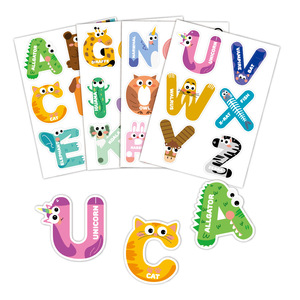 Décorations murales éducatives pour enfants, étanches, colorées, avec 26 lettres de l'alphabet et animaux de <span class=keywords><strong>dessin</strong></span> <span class=keywords><strong>animé</strong></span>, pour l'apprentissage <span class=keywords><strong>en</strong></span> classe et l'éveil précoce. - Product Image 1
