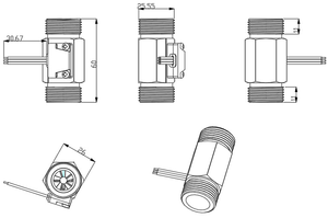 Capteur de débit de turbine DIJIANG YF-B6, débitmètre 3,5-24V, détection de débit d'eau, acier inoxydable, plage de débit 1-30L/min - Product Image 6