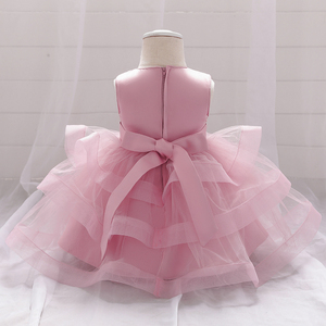 Vêtements pour tout-petits en promotion, robe de soirée élégante en satin superposé pour petites filles, L1929XZ - Product Image 6
