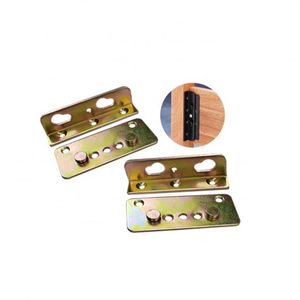 Sturdy 90mm Zinc Plated Metal Bed Frame Hardware Brackets for Bedroom <b>Furniture</b> for Slat Application - Product Image 1