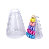 Tour à macarons à 6 étages avec étui de transport, présentoir à cupcakes et desserts, boîte d'emballage à emporter