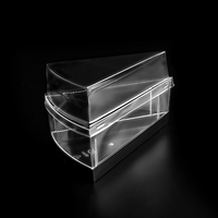 Conteneur triangulaire jetable et recyclable en plastique PS avec couvercle transparent pour mousse, tiramisu, cheesecake, pâtisserie, boulangerie
