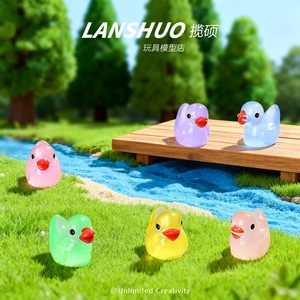 Lanshuo Resin Duck Figurine <b>Mini</b> Decor For Home <b>Desk</b> DIY Jewelry Craft Accessory - Product Image 5