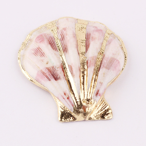 Gioielli di moda fai da te che fanno ciondoli naturali placcati in oro smaltato all'ingrosso bracciali con conchiglia Charms - Product Image 2