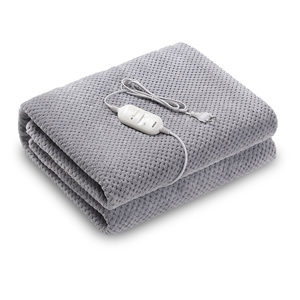 Manta Eléctrica 150 x 80 cm 60W Gris Coral, Lana y Poliéster, Calefacción para Cama - Product Image 1