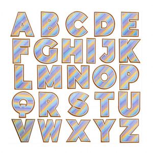 Patchs brodés en lettres dorées de 8 cm avec bordure en cristal pour la décoration de chapeaux et de vêtements - Product Image 3