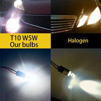 Ultra-Helle T10 LED-Glühbirne W5W in Weiß mit Mehrfarbiger Beleuchtung für Autoinnenraum, Dach und Parklicht