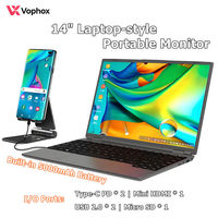 Moniteur portable OEM personnalisé de 14 pouces, style ordinateur portable, avec clavier, batterie 5000 mAh, écran Type C pour les voyages, les affaires et les téléphones