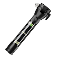Marteau de sécurité multifonction rechargeable par USB, lampe torche LED, lampe de poche, échappatoire d'urgence automobile, lampe de secours solaire