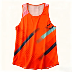 DEZE High Quality Custom Logo Quick Dry Breathable Moisture Wicking Mesh Men <b>Running</b> <b>Singlet</b> for Marathon Activewear Gym Fitness - Product Image 3