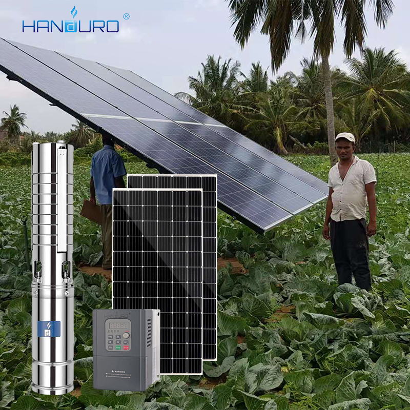 Трехфазный Погружной Солнечный водяной насос для полива, 380 В, 3 кВт, 7 м, 3 м/ч, 210 м, 4 дюйма, переменный/постоянный ток, 4 л.с.