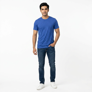 Branded T-Shirt for Men 50% <b>Polyester</b> 25% Cotton 25% T Shirts Plain Solid Color Custom Logo Tri Blend <b>TShirt</b> Wholesale - Product Image 1