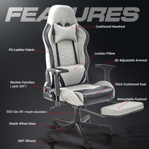 Cómoda chaise All Round Black Diamond <span class=keywords><strong>Drogo</strong></span> Viper Gamer Silla reclinable completa multifuncional Silla para juegos con reposapiés - Product Image 5