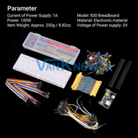 Kit Électronique pour Unor3 Pack de Composants Kit de Démarrage de Projet DIY Kit Électronique avec Platine d'Essai 830 Points Boîte de Kit DIY