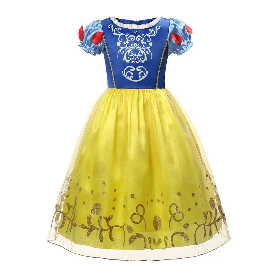 Bambini ragazze biancaneve principessa Dress Up Fancy Costume Cosplay Outfit natale