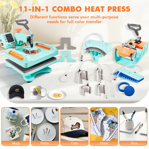 Presse à Chaud Combinée 11-<span class=keywords><strong>en</strong></span>-1 pour Sublimation 29x38 pour T-shirts, Tasses, Assiettes, Casquettes, Chaussures, Stylos – Transfert Thermique - Product Image 5