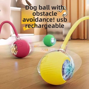 Giocattolo Interattivo per Cani e <span class=keywords><strong>Gatti</strong></span>: Palla da Masticare Resistente con Coda Rotante Automatica, Giocattolo Intelligente Ricaricabile per Animali Domestici - Product Image 1