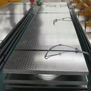 Lámina de placa de acero de fondo con textura de diamante, patrón de suelo de Metal <span class=keywords><strong>antideslizante</strong></span>, Color plateado galvanizado - Product Image 3