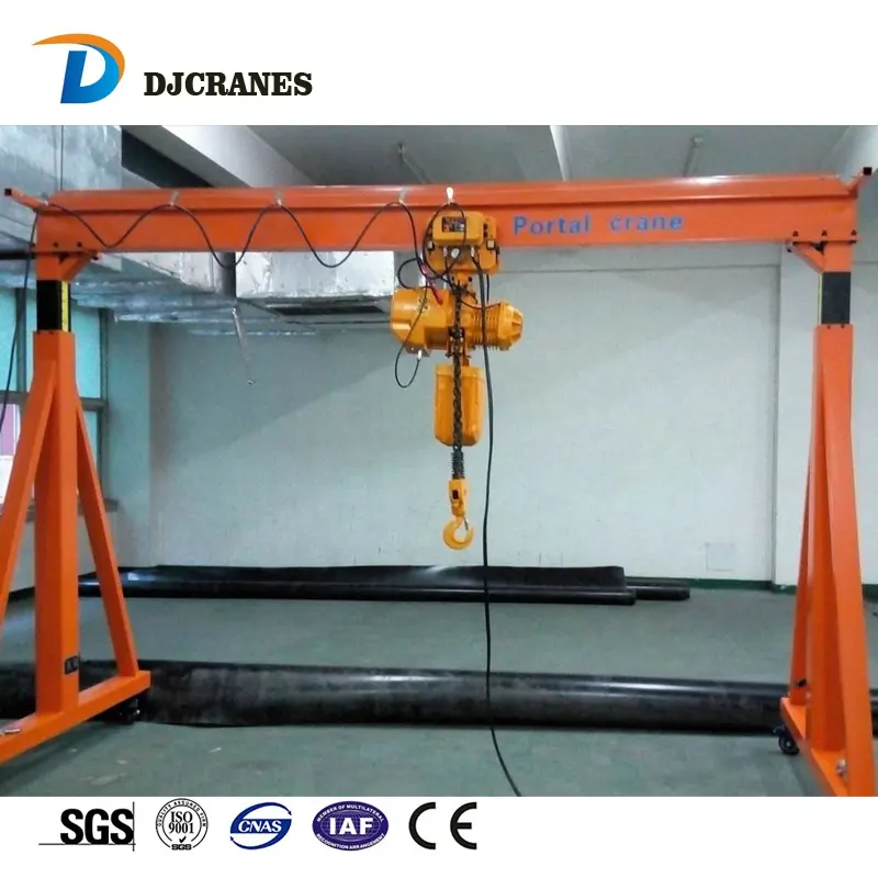 Ponsel derek Gantry kecil dapat disesuaikan dengan hoist 3 ton 5 ton 10 ton