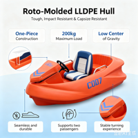 Bateau kart à propulsion jet pour deux passagers, vitesse max. 50 km/h, aile arrière, sport nautique, service de personnalisation OEM