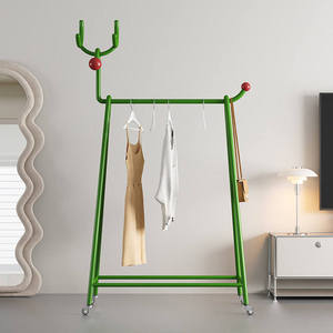 Perchero de pie de hierro creativo para dormitorio, uso doméstico sencillo, multifuncional, bonito, móvil, para ropa de niños en sala de estar - Product Image 5
