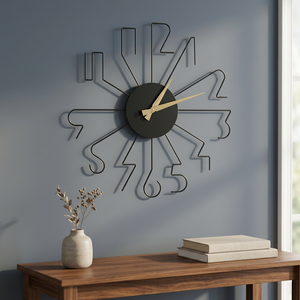 Minimalist Metal <b>Wall</b> <b>Clock</b> Abstract Geometric <b>Design</b> Silent Quartz Analog Hanging <b>Clock</b> for Living Room - Product Image 4