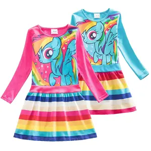 Vestido infantil de unicórnio para festas, vestidos para meninas, 3, 4, 5, 6, 8 anos