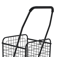 Chariot de supermarché pliable en métal avec roues pivotantes, vente en gros