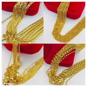 XUPING Dubai Venta al por mayor a granel Cobre 24K Chapado en oro Collar de cadena de eslabones - Product Image 1