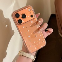 Coque de téléphone en TPU transparente avec étoile blanche pour motif cœur bulle, protection intégrale 360°, coque souple pour