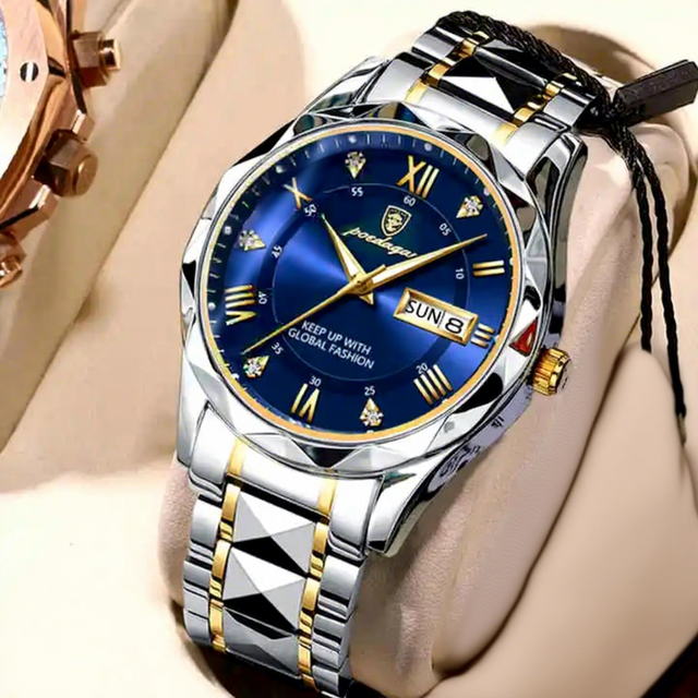 POEDAGAR 615 Luxury Men Business Brand Wristwatch High Quality Reloj Waterproof Luminous Date Week Quartz Men's Watches for Man