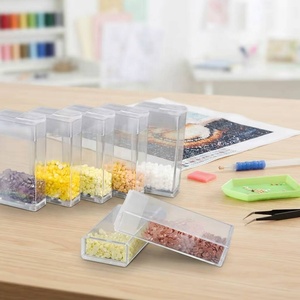 Boîte de rangement DIY pour peinture diamant, boîte de rangement généreuse pour bouteilles, petite boîte carrée en acrylique pour perles de riz, pour le rangement artistique - Product Image 2
