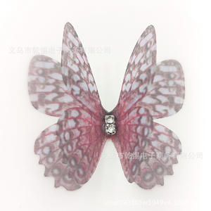 Pinza de Pelo de Mariposa de Doble Capa Hecha a Mano, Tela Estampada, Accesorios de Resina DIY con Degradado de Color Brillante para Fiesta - Product Image 6