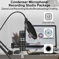 Kit de Microphone USB à Condensateur Professionnel avec Support RGB pour PC ou Ordinateur Portable, Micro Cardioïde pour Enregistrement, Diffusion, Home Studio et Gaming