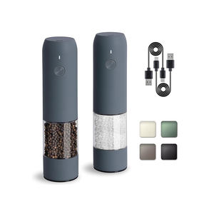 Ensemble <span class=keywords><strong>de</strong></span> moulin à <span class=keywords><strong>sel</strong></span> et poivre électrique rechargeable par USB Grossier automatique réglable avec lumière LED Moulin à poivre rechargeable - Product Image 1