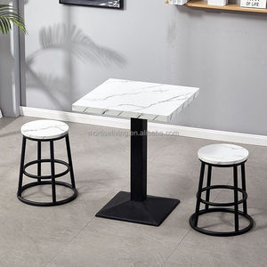 Conjunto de Mesa de <span class=keywords><strong>Bar</strong></span> <span class=keywords><strong>y</strong></span> <span class=keywords><strong>Taburetes</strong></span> con Efecto Mármol Industrial Moderno, 2 o 4 <span class=keywords><strong>Taburetes</strong></span> <span class=keywords><strong>para</strong></span> Cocina, Cafetería, Bistro - Product Image 4