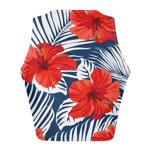 Tops Cortos Deportivos Personalizados para <span class=keywords><strong>Mujer</strong></span>, Estilo Vintage Hawaiano con Estampado de Flores Rojas, Venta al Por Mayor, Económicos, Ajustados, para Fitness y Ejercicio - Product Image 4