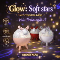 Mini projecteur de lumière nocturne en forme de cerf avec ciel étoilé pour la chambre des enfants, décoration de la maison, matériau ABS écologique, rechargeable par USB