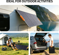 Panneau solaire monocristallin pliable ALECTER FB10 200W, efficacité 23,5%, noir, 1962*583*10mm, 4 béquilles, étanche IP67