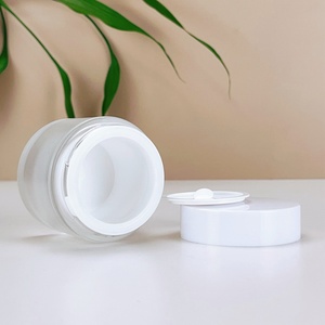 Customized logo Double Wall 50g 80g Replacement Glass Cosmetic Jar 50g <b>Plastic</b> Double Wall Jar Cosmetic - Product Image 4