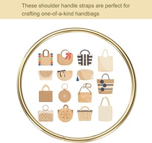 Uxcell Pcs Metal Purse Handle Round <b>Handbag</b> Ring Buckle Bag Handle Replacement For DIY Handmade Woven Bag Luggage Hardware Acces - Product Image 6
