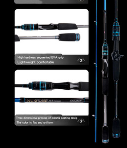 Wholesale 1.98m/2.1m/2.4m L/<strong>ML</strong>/M Action 2 Section Fuji Guide Rings Carbon Spinning/casting Baitcasting Fishing Rod - Product Image 6