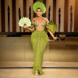 slim fit dress slacks Molade Green Aso-Oke Dress main image 0