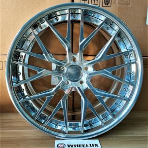 Juego de 2 Ruedas Forjadas de 18 19 20 21 22 Pulgadas, 5x120, 66.9 mm de Diámetro, Totalmente Pulimentadas, Plateadas, para <span class=keywords><strong>Corvette</strong></span> C8 C7 <span class=keywords><strong>ZR1</strong></span> Z06 C6 C5 - Product Image 1